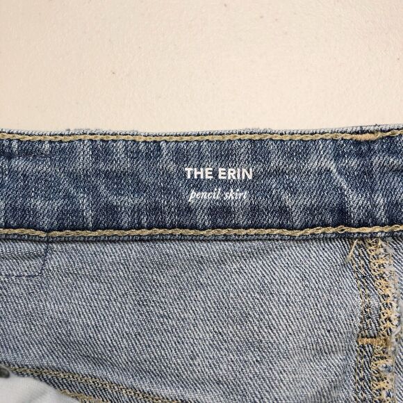 AG Adriano Goldschmied The Erin Distressed Denim Pencil Skirt Size 26R - Picture 8 of 10